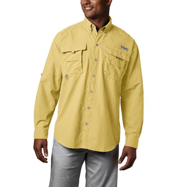 Columbia PFG Bahama II Fishing Shirts Yellow For Men's NZ30927 New Zealand